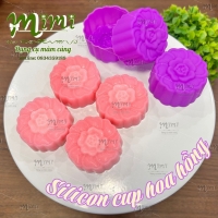 Cup silicon hoa hồng đổ rau câu, bánh da lợn 